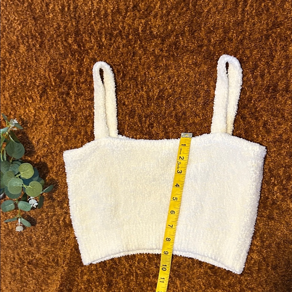 Chic Cream Women's Fuzzy Crop Top - Picture 3 of 5